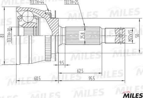 Miles GA20572 - Jeu de joints, arbre de transmission droxauto.com