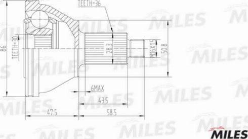 Miles GA20019 - Jeu de joints, arbre de transmission droxauto.com