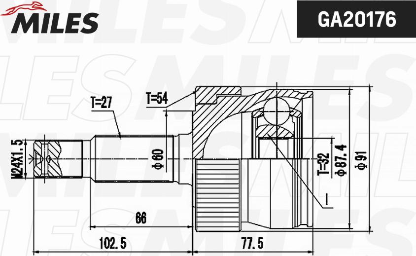 Miles GA20176 - Jeu de joints, arbre de transmission droxauto.com