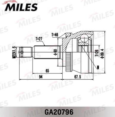 Miles GA20796 - Jeu de joints, arbre de transmission droxauto.com