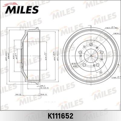 Miles K111652 - Tambour de frein droxauto.com