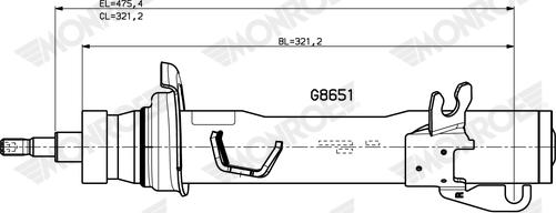 MONROE G8651 - Amortisseur droxauto.com