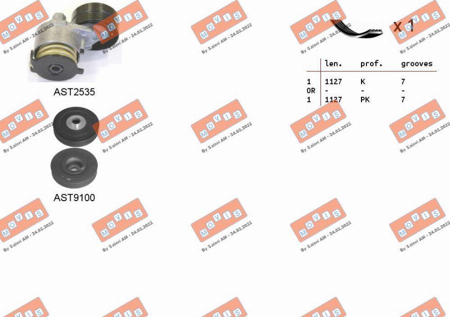 MOVIS ASTA0099 - Jeu de courroies trapézoïdales à nervures droxauto.com