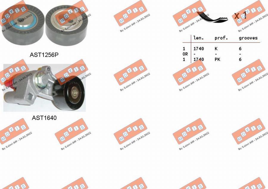 MOVIS ASTA0090 - Jeu de courroies trapézoïdales à nervures droxauto.com