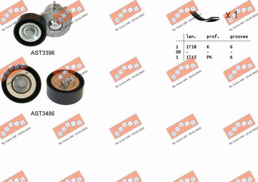 MOVIS ASTA0063 - Jeu de courroies trapézoïdales à nervures droxauto.com