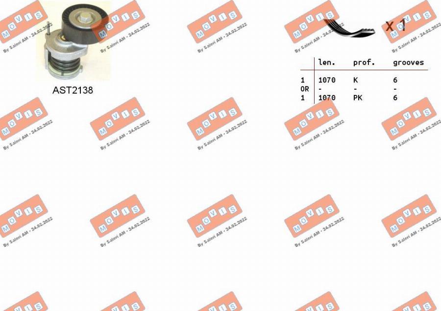 MOVIS ASTA0008 - Jeu de courroies trapézoïdales à nervures droxauto.com