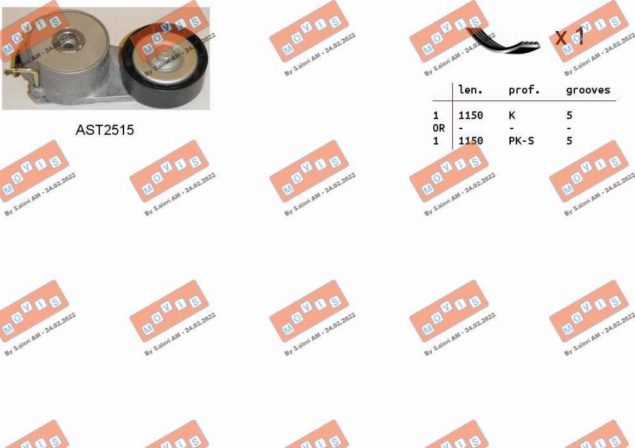 MOVIS ASTA0014 - Jeu de courroies trapézoïdales à nervures droxauto.com