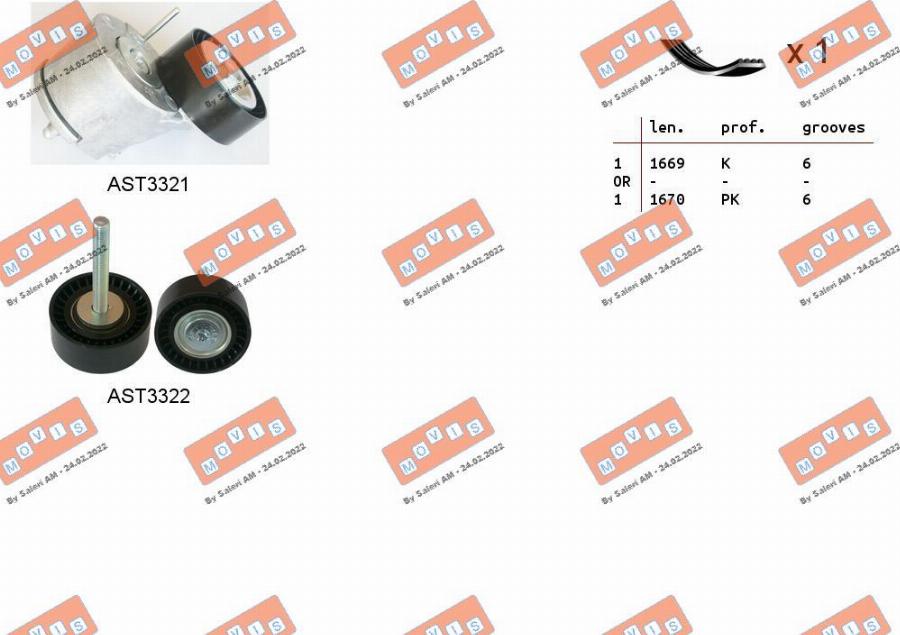 MOVIS ASTA0085 - Jeu de courroies trapézoïdales à nervures droxauto.com