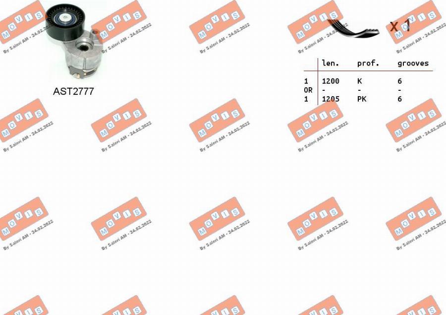 MOVIS ASTA0034 - Jeu de courroies trapézoïdales à nervures droxauto.com