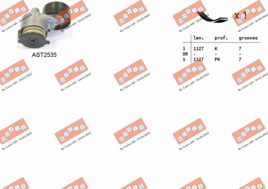 MOVIS ASTA0025 - Jeu de courroies trapézoïdales à nervures droxauto.com