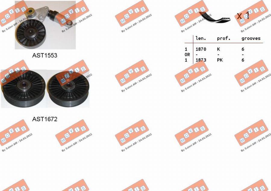 MOVIS ASTA0022 - Jeu de courroies trapézoïdales à nervures droxauto.com