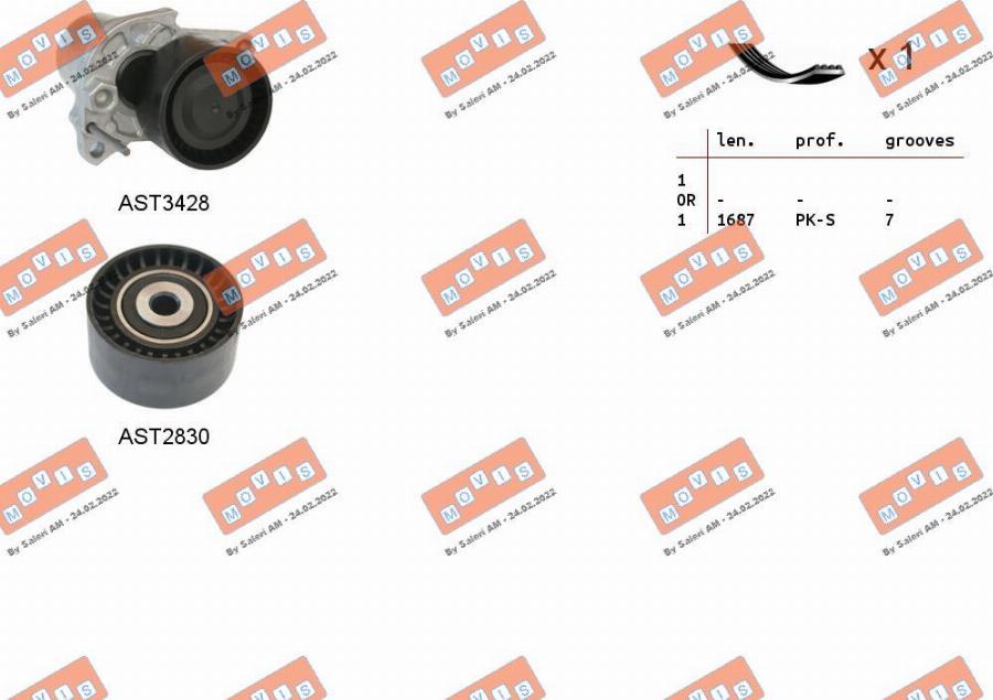 MOVIS ASTA0133 - Jeu de courroies trapézoïdales à nervures droxauto.com