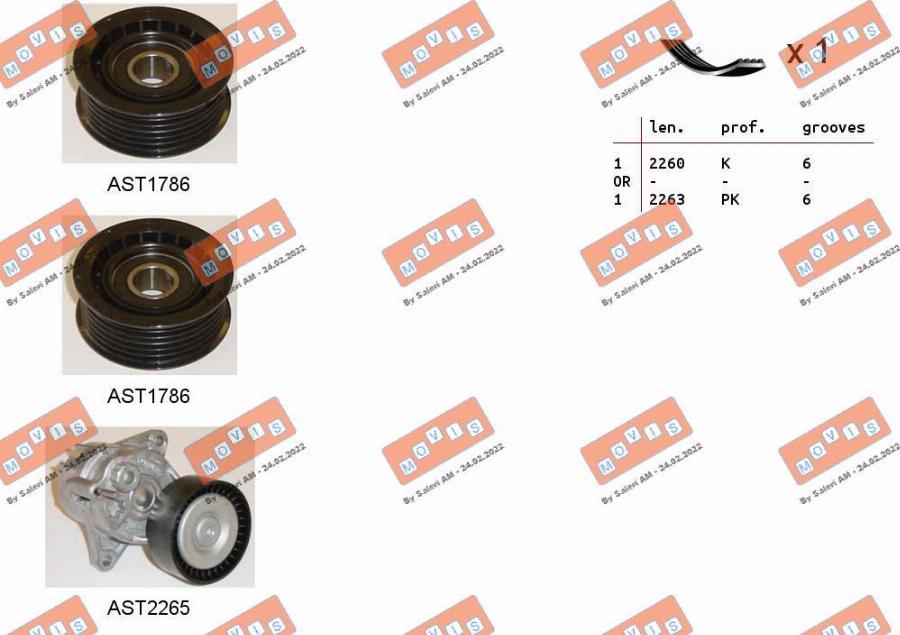 MOVIS ASTA0127 - Jeu de courroies trapézoïdales à nervures droxauto.com