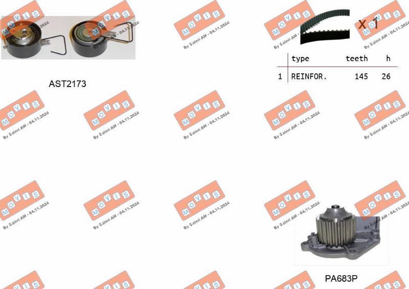 MOVIS ASTK0954PA - Pompe à eau + kit de courroie de distribution droxauto.com