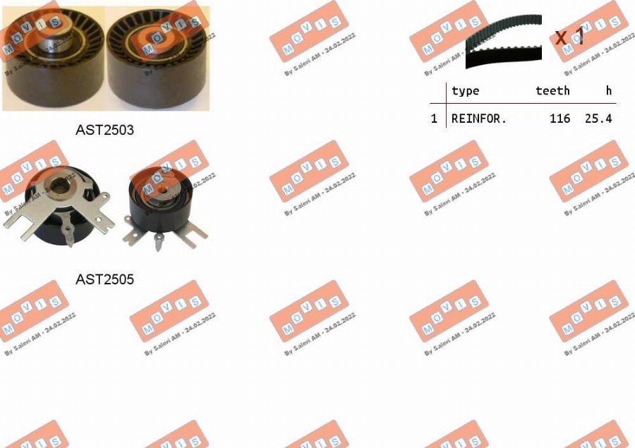 MOVIS ASTK0928 - Kit de distribution droxauto.com