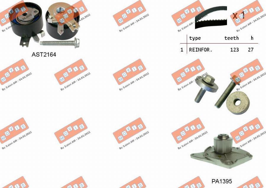 MOVIS ASTK0863PA2 - Pompe à eau + kit de courroie de distribution droxauto.com