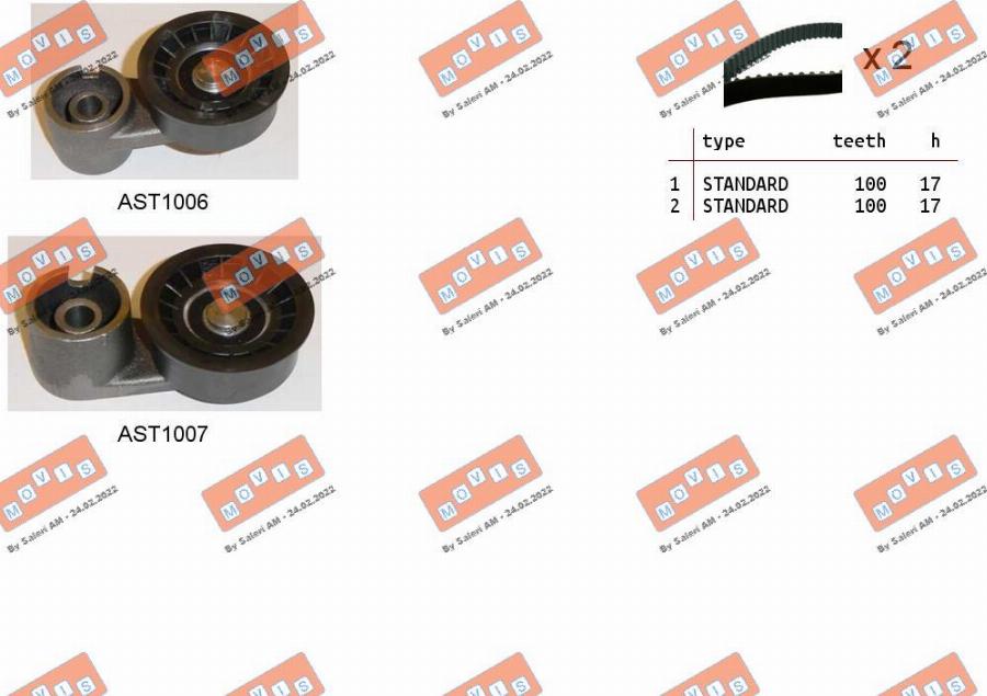 MOVIS ASTK0836 - Kit de distribution droxauto.com