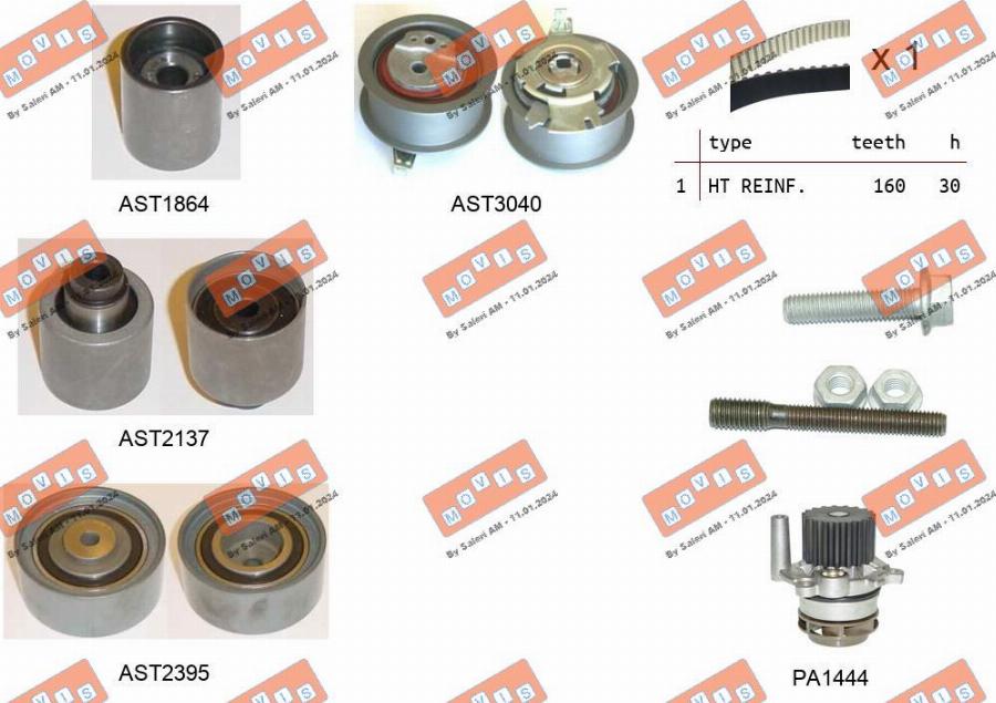 MOVIS ASTK1096PA2 - Pompe à eau + kit de courroie de distribution droxauto.com