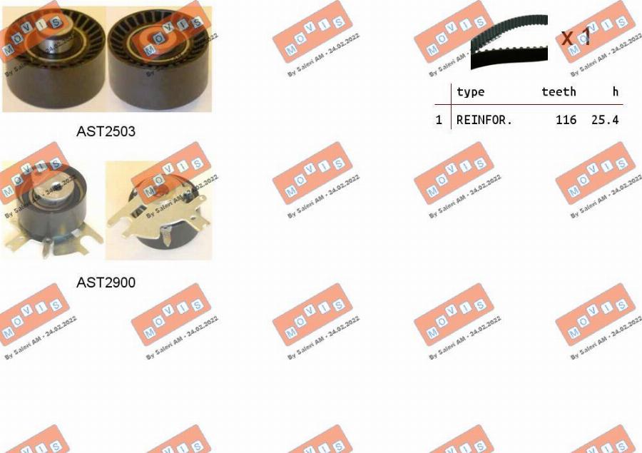 MOVIS ASTK1087 - Kit de distribution droxauto.com