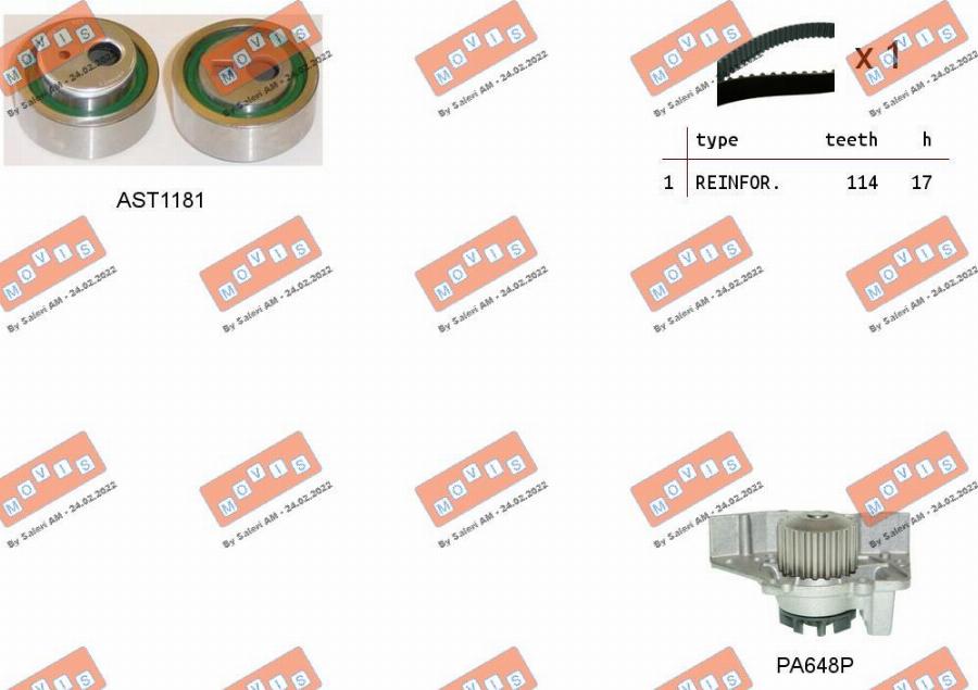 MOVIS ASTK1022PA - Pompe à eau + kit de courroie de distribution droxauto.com