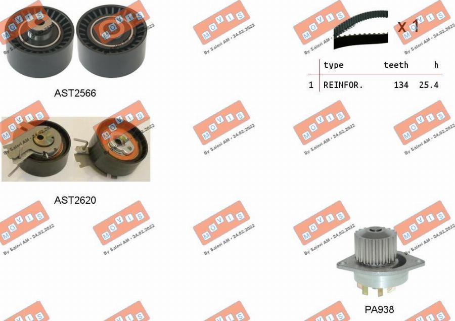 MOVIS ASTK1079PA - Pompe à eau + kit de courroie de distribution droxauto.com