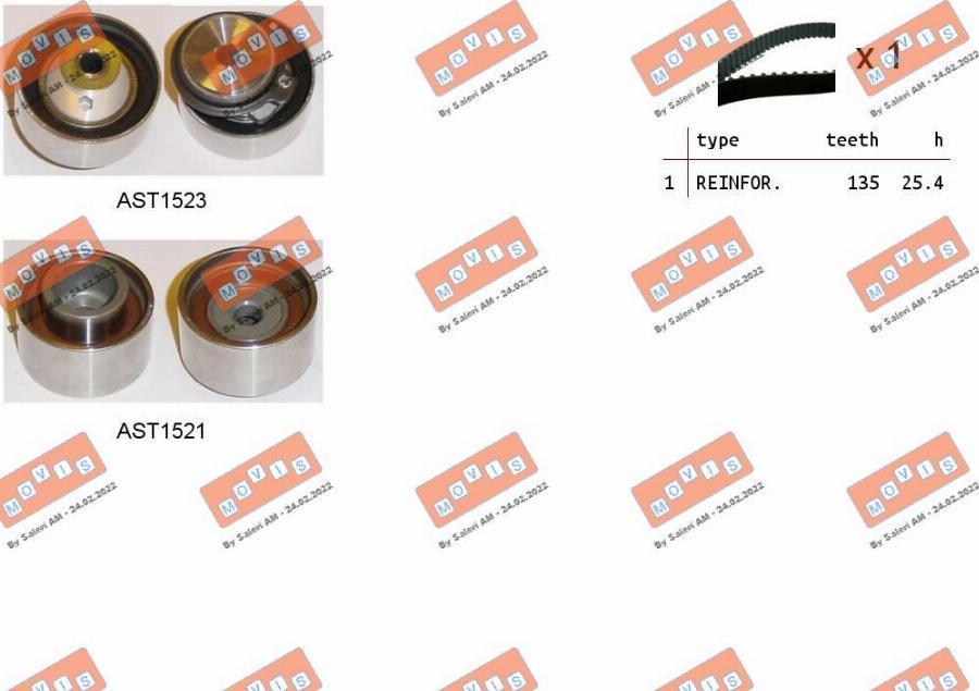 MOVIS ASTK1142 - Kit de distribution droxauto.com