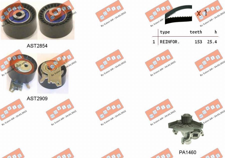 MOVIS ASTK1156PA - Pompe à eau + kit de courroie de distribution droxauto.com