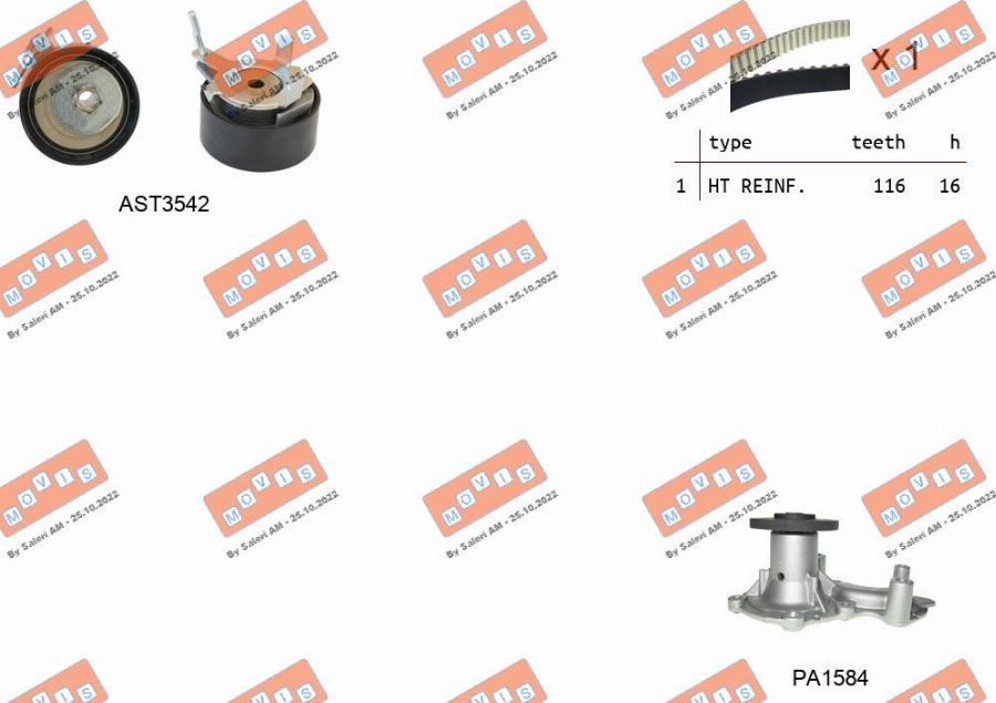 MOVIS ASTK1162PA - Pompe à eau + kit de courroie de distribution droxauto.com
