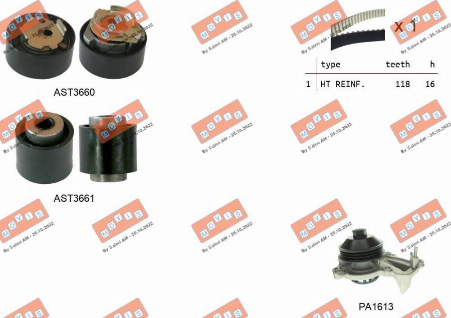 MOVIS ASTK1167PA2 - Pompe à eau + kit de courroie de distribution droxauto.com