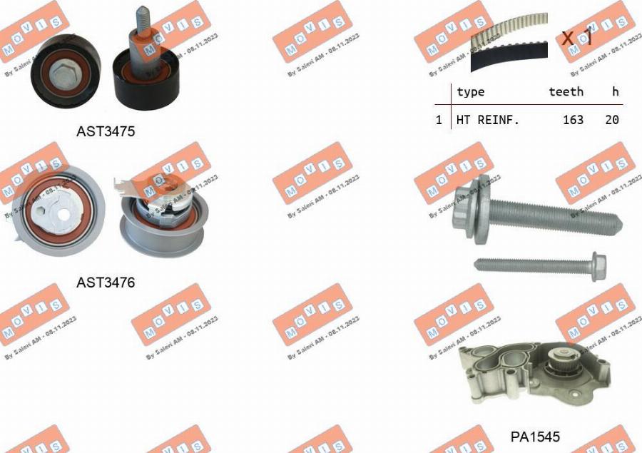 MOVIS ASTK1174PA2 - Pompe à eau + kit de courroie de distribution droxauto.com