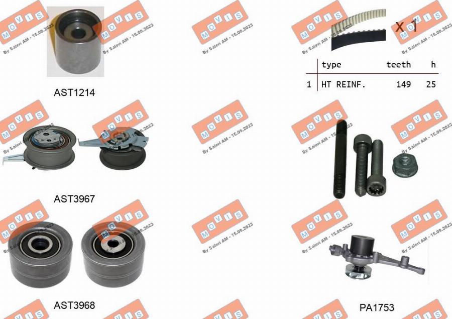 MOVIS ASTK1298PA - Pompe à eau + kit de courroie de distribution droxauto.com