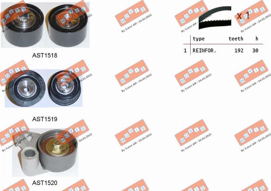 MOVIS ASTK1262 - Kit de distribution droxauto.com