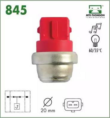 MTE-Thomson 845 - Interrupteur de température, ventilateur de radiateur droxauto.com