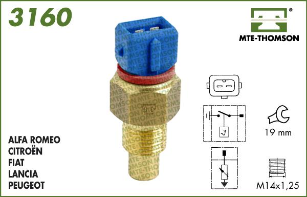 MTE-Thomson 3160 - Sonde de température, liquide de refroidissement droxauto.com