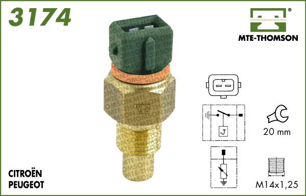 MTE-Thomson 3174 - Sonde de température, liquide de refroidissement droxauto.com