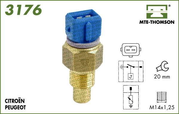MTE-Thomson 3176 - Sonde de température, liquide de refroidissement droxauto.com