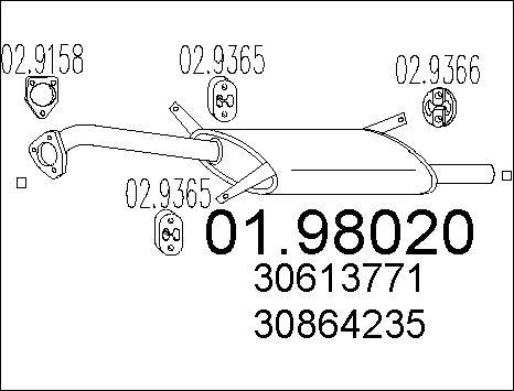 MTS 01.98020 - Silencieux arrière droxauto.com