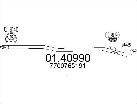 MTS 01.40990 - Tuyau d'échappement droxauto.com