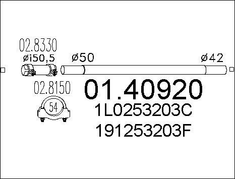 MTS 01.40920 - Tuyau d'échappement droxauto.com