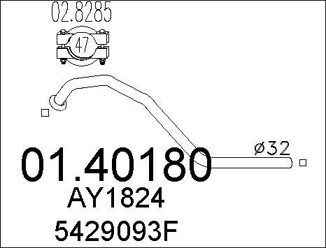 MTS 01.40180 - Tuyau d'échappement droxauto.com
