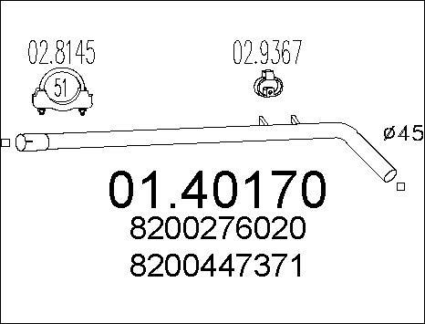 MTS 01.40170 - Tuyau d'échappement droxauto.com
