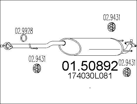 MTS 01.50892 - Silencieux central droxauto.com
