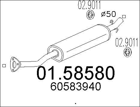 MTS 01.58580 - Silencieux central droxauto.com