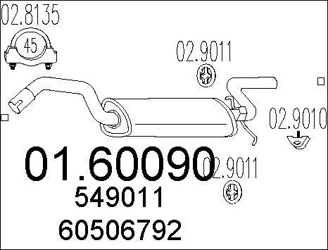 MTS 01.60090 - Silencieux arrière droxauto.com