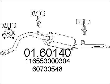MTS 01.60140 - Silencieux arrière droxauto.com