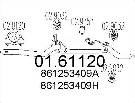 MTS 01.61120 - Silencieux arrière droxauto.com