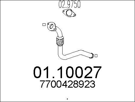 MTS 01.10027 - Tuyau d'échappement droxauto.com