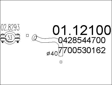 MTS 01.12100 - Tuyau d'échappement droxauto.com
