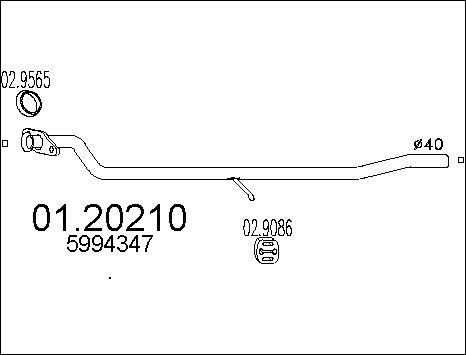 MTS 01.20210 - Tuyau d'échappement droxauto.com