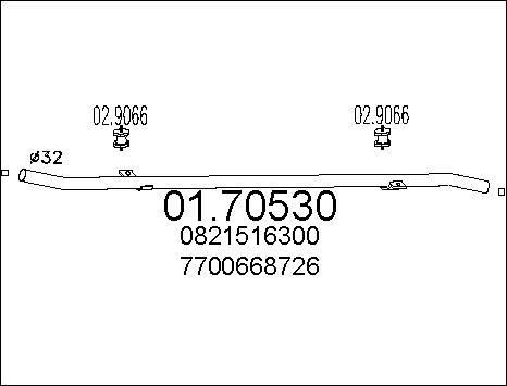 MTS 01.70530 - Tuyau d'échappement droxauto.com